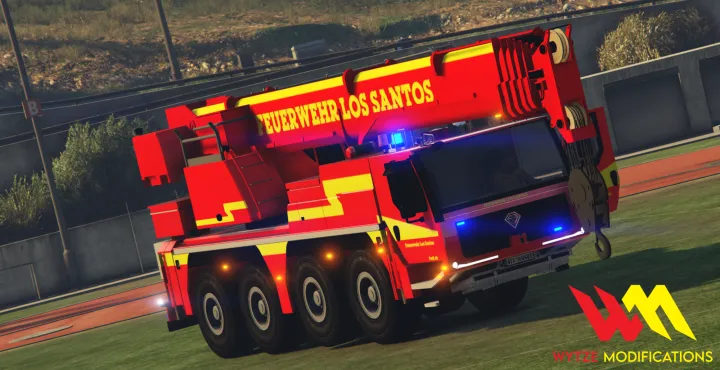 Benefactor FireDepartment Crane [SmartVehicle] - FiveM and GTA 5 fire truck, FiveM brandweerwagen and FiveM Feuerwehrfahrzeug