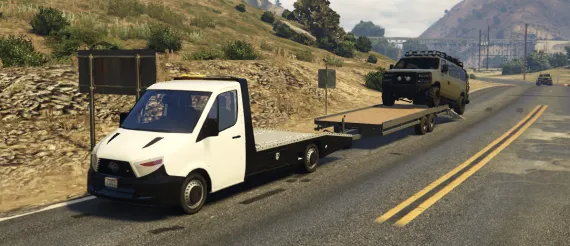 Benefactor Vehicle Transporter With Trailer  [SmartVehicle] - FiveM Recovery & Tow Truck